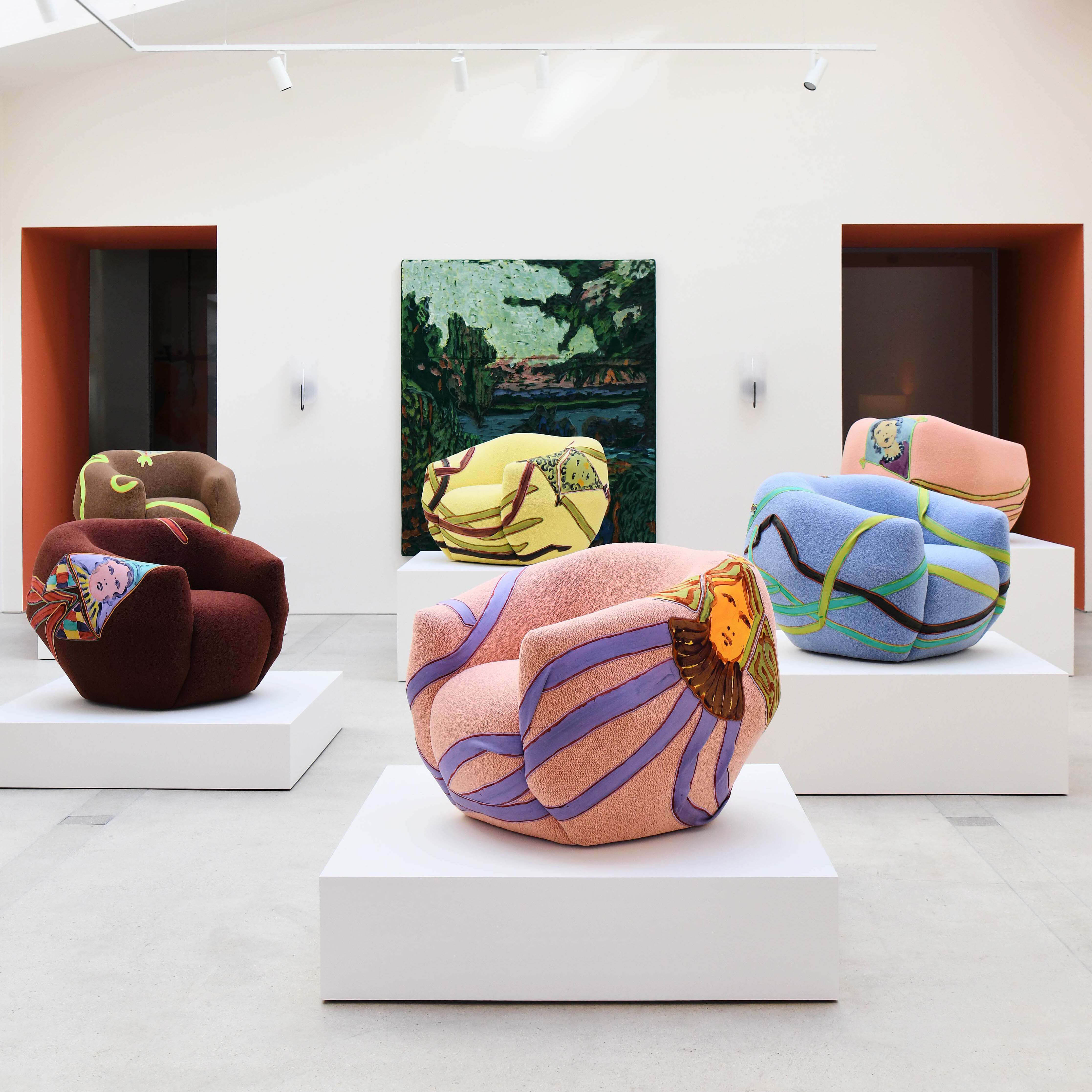 Pierre Yovanovitch inaugurates new Paris gallery location with special anniversary collection of Asymmetry armchair with artist Claire Tabouret