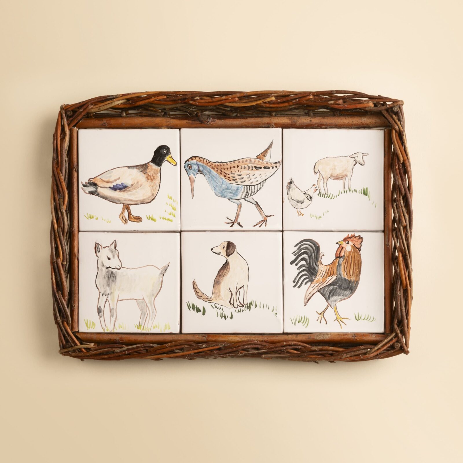 Plateau de service « Les animaux du pré »