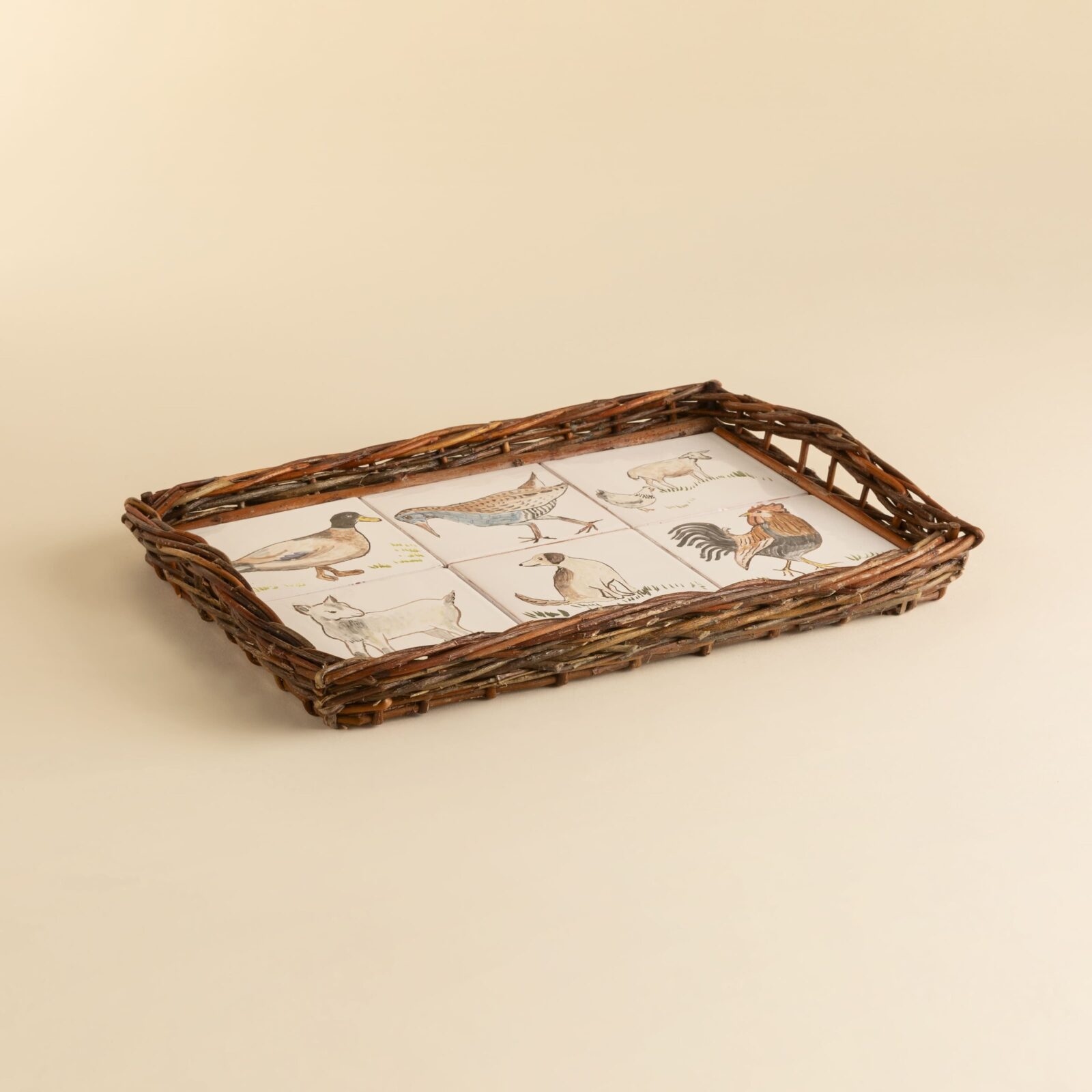 Plateau de service « Les animaux du pré »