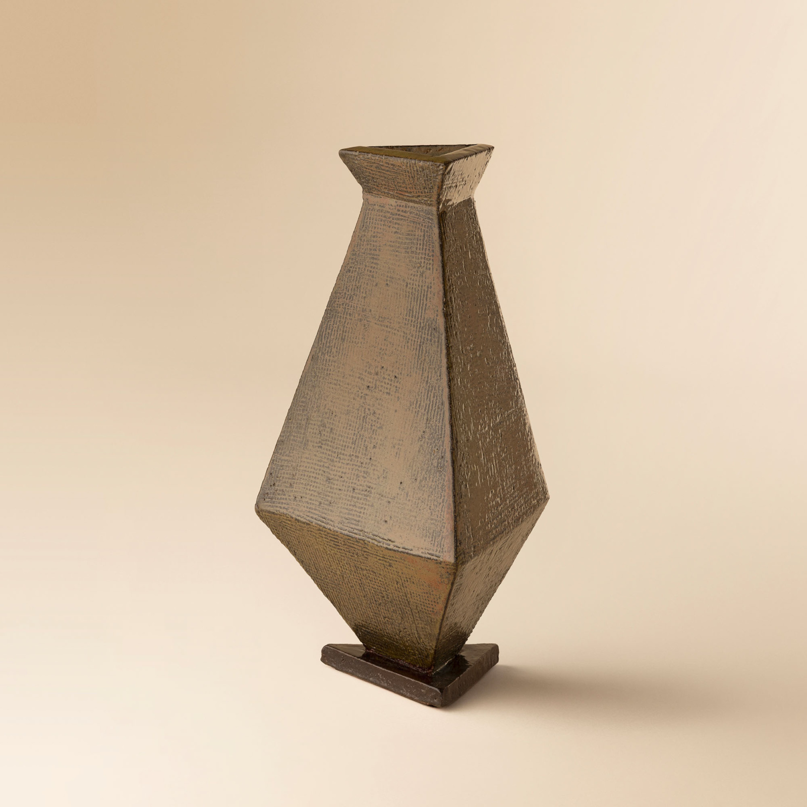 Textured brown vase