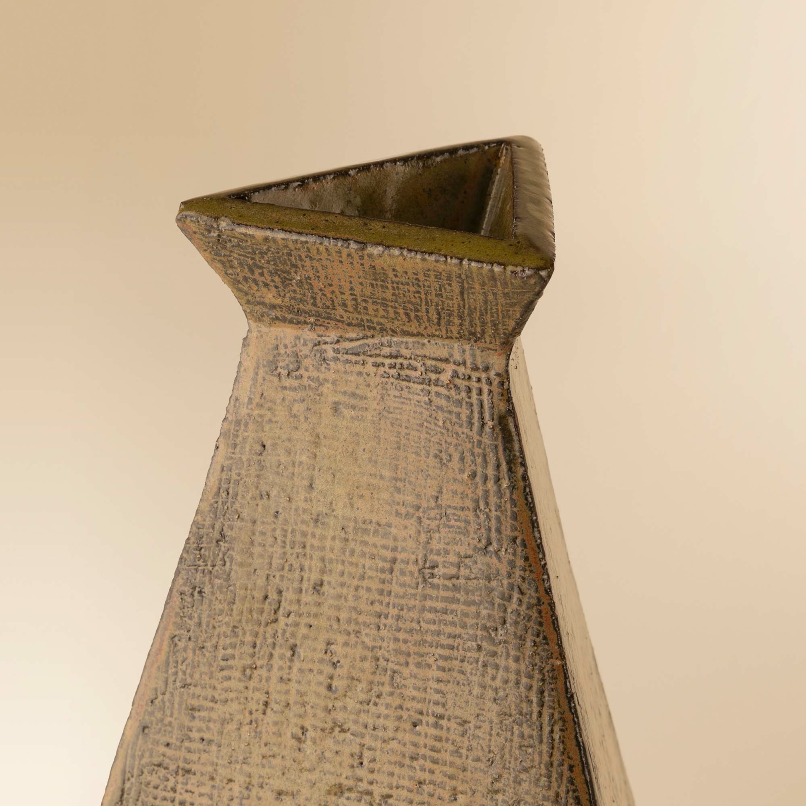 Textured brown vase