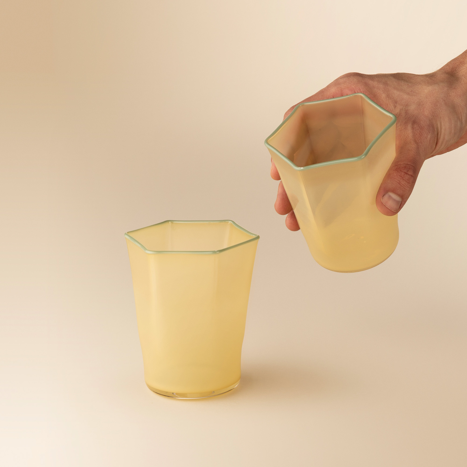 Set of 4 “Hex” Barley glasses